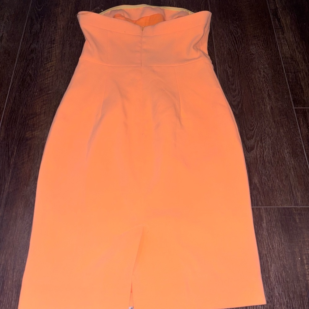 Strapless Orange Bodycon Dress - Women - Picture 5 of 7